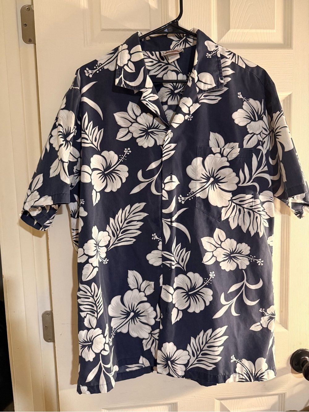 Evergreen Island Vtg Shirt Mens L‎ Blue Floral Hawaiian Made In Hawaii 30x25" - Picture 3 of 4